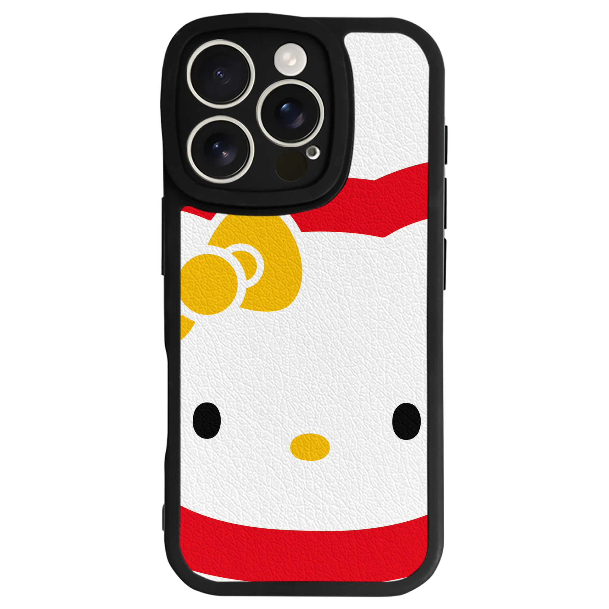 （画像用） Hello Kitty ハローキティ 【iPhone 16シリーズ対応】シリコンスマホケース（レザー調） 材質：シリコン